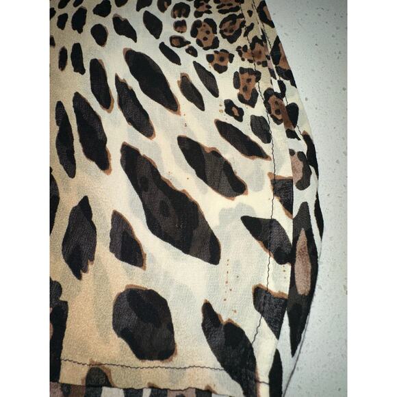 Ashley Stewart Plus Size Blouse Tunic Animal Print Black Brown 14 Boho mob wife - Picture 13 of 15